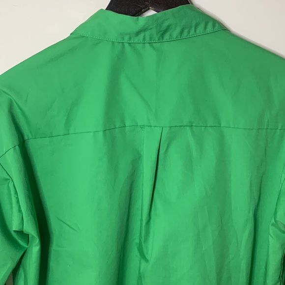 J for Justify KELLY green button shirt one pocket long sleeve womens SZ M - Picture 6 of 13